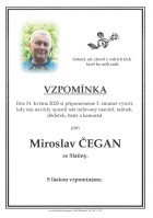 Vzpomínka Čegan Miroslav