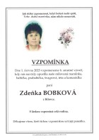 Vzpomínka Bobková Zdeňka