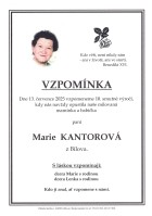 Vzpomínka Kantorová Marie