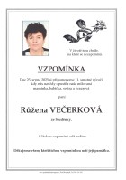 Vzpomínka Večerková Růžena
