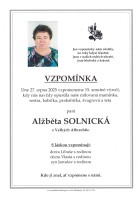 Vzpomínka Solnická Alžběta