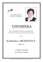 Vzpomínka Musiolová Květoslava