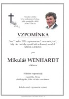 Vzpomínka Wenhardt Mikuláš