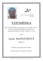 Vzpomínka Maňuchová Lucie