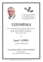 Vzpomínka Gebel Josef