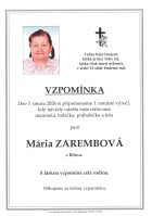 Vzpomínka Zarembová Mária