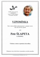 Vzpomínka Šlapeta Petr