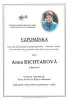 Vzpomínka Richtarová Anna