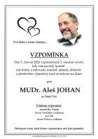 Vzpomínka MUDr. Aleš Johan
